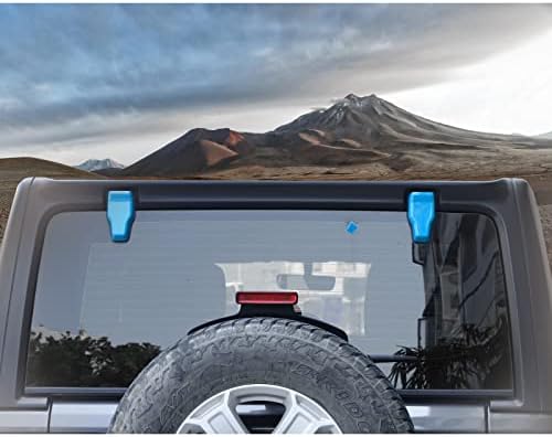 Rear Tail Door Window Hinge & Rear Rain Wiper Nozzle Decorative Cover Trim for 2018-2021 Jeep Wrangler JL JLU(Baby Blue)