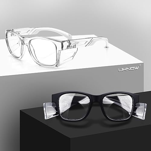 UKNOW Safety Glasses - Anti Fog Lenses - Eye Protection with Side Shields - ANSI Z87.1 Protective Eyewear - UV Protection