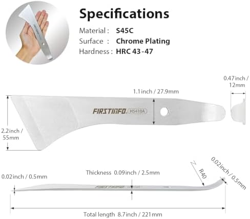 FIRSTINFO Double-sided Trim Removal Metal Pry Bar, Pocket Mini Pry Bar