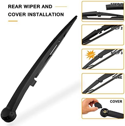 AUTOBOO Rear Wiper Arm Blade Replacement for Jeep Grand Cherokee 2005-2010