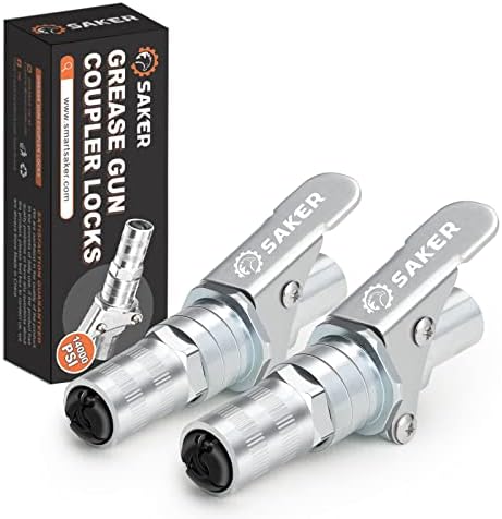 Saker Grease Gun Coupler-Upgrade to 14000 PSI, Grease Gun Coupler Adapter