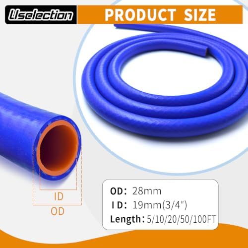 3/4" ID-50Ft Heater Hose Silicone Coolant Radiator Enhanced Double