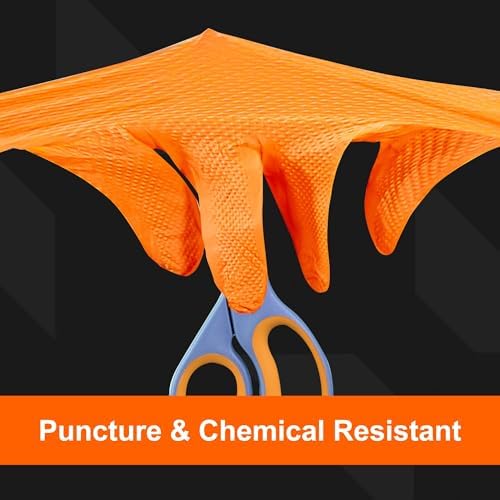 GLOVEWORKS Nitrile Gloves Disposable Orange 8 mil