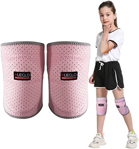 HUEGLO Dance Volleyball Knee Pads for Girl,Soft Cushion for Work,Pink,Small