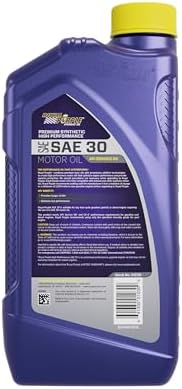Royal Purple (06030-6PK API-Licensed Heavy Duty SAE 30 High Performance Synthetic Motor Oil - 1 Quart, (Case of 6)