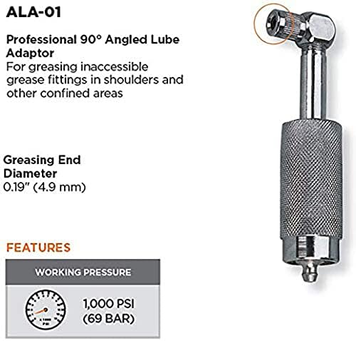 PROLUBE Quick Connect Grease Fitting Adaptor – Professional 360° Swivel Coupler | 6,000 PSI | Use with Hand Operated Grease Guns (44911), Silver