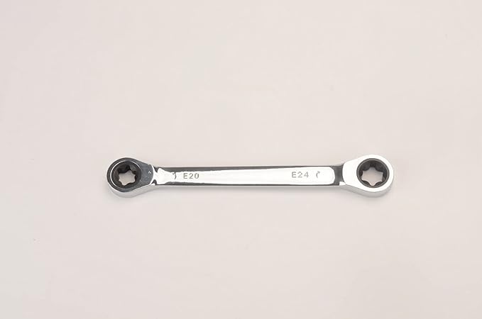 FLZOSPER E-Torx Double Box Ratcheting Wrench, E20x E24，Heavy Duty CR-V Box Ratchet Gear Spanner