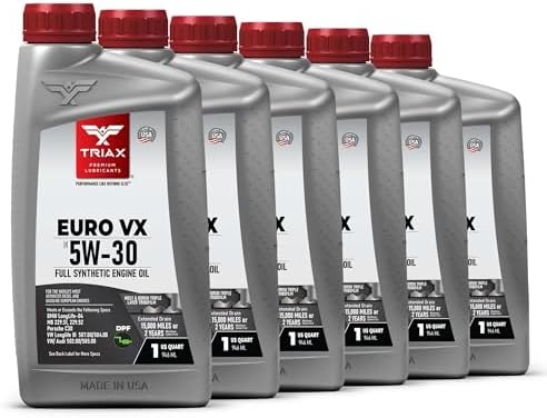 TRIAX Euro VX 5W-30 Full Synthetic Ester, Compatible with VW 507.00/504.00, VW Audi 502.00, 505.01, BMW LL-04, Porsche C30, ACEA C3, Mercedes 229.51, 229.5, 229.31 (6 Quart Pack)