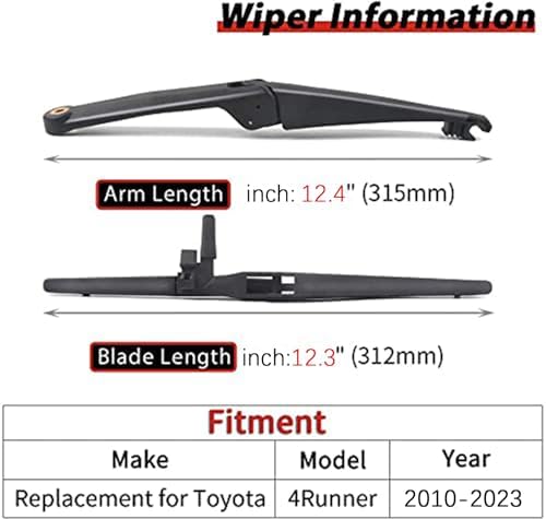 OTUAYAUTO Rear Wiper Arm Blade Replacement for Toyota 4Runner 2010-2023