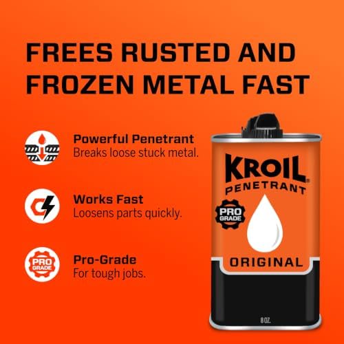 Kroil Original Penetrant - Rust Penetrating Lubricant - Corrosion Inhibitor Oil for Chains, Hinges & Stuck Metal Parts - Home & Industrial Use - Drip Can - 8 oz - 6 Pack (AZKL081C6)