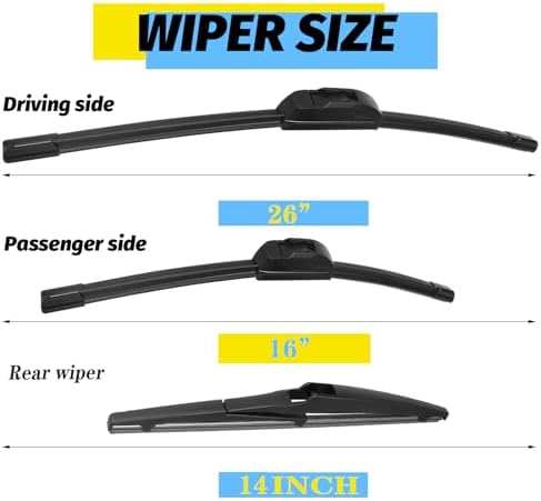 26"+17"+14" Windshield Wiper Blade Replacement Kit for 2019-2022 Subaru Forester - OEM Quality All Season Windshield Wiper Top Lock (Set of 3)