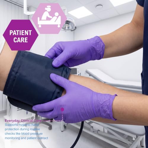 MedPride Powder-Free Nitrile Exam Gloves, Iris Blue, Medium, Box/100