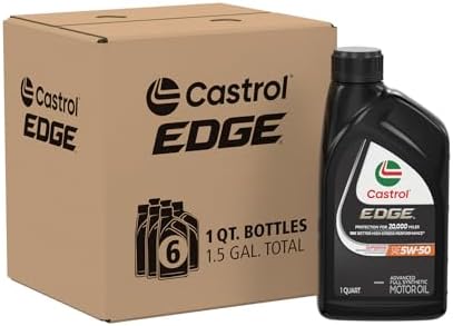 Castrol EDGE 5W-50 Advanced Full Synthetic Motor Oil, 1 Quart, Pack of 6