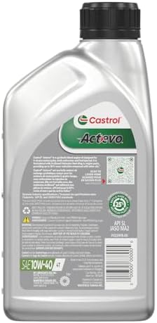 Castrol Actevo 4T 10W-40 Synthetic Blend Motorcycle Oil, 1 Quart, Pack of 6
