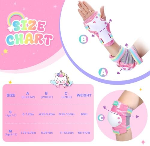Girls Knee Pads for Kids, Toddler Knee and Elbow Pads Set