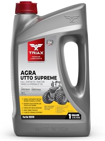 TRIAX Agra UTTO Supreme GL-4 Full Synthetic Tractor Trans-Hydraulic Fluid - Compatible with Kubota UDT2, JD J20C/D, J20D, Case HyTran (1 Gallon)