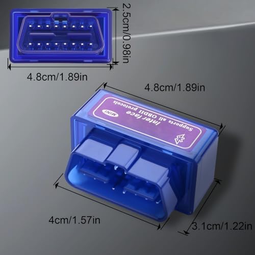 OBD2 Scanner Bluetooth Car Code Reader for Dual-OS 2PCS Blue