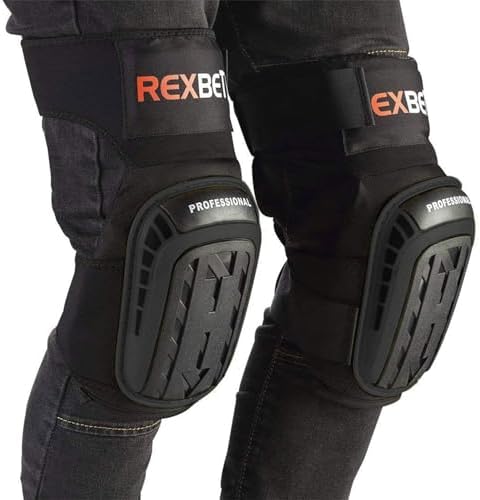 REXBETI Knee Pads for Men, Anti-slip Construction Gel Knee Pads for Work