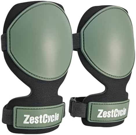 Tactical Knee Pads for Work, Hunting, Construction, Gardening, Paintball w/Foam Padding, Hard Shell & Adjustable Straps (Green)
