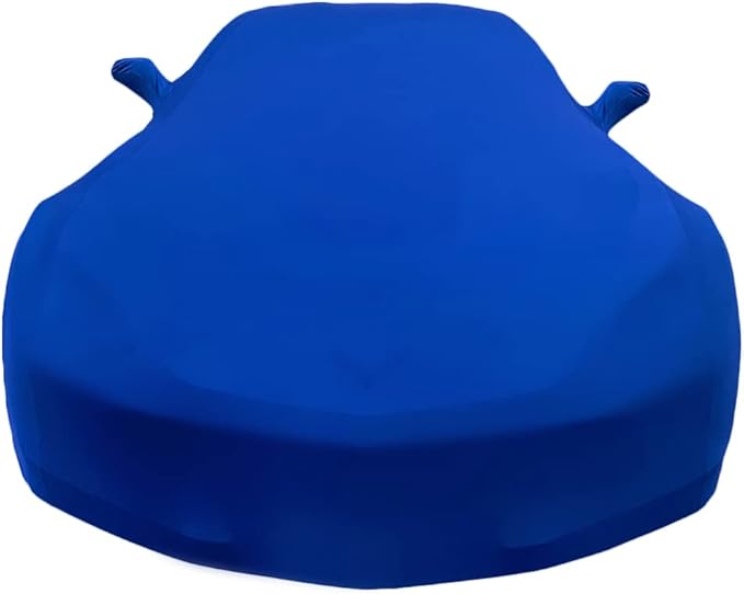 C7 Corvette Indoor Car Cover - Custom Fit Ultraguard Stretch Satin Dust Proof, High End with Storage Bag for 2014-2019 Stingray, Z51, Z06, Grand Sport Corvettes (Blue)