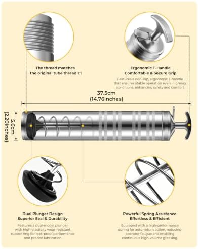 Grease Gun Replacement Tube is Compatible with DW DCGG571B, DCGG570B, DCGG571M1, DCGG570K Precision fit Threading, High-Density Iron Pipe, No Deformation, No Leakage