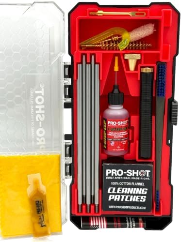Pro-Shot Gun Cleaning Kits: Universal, Rifle, Pistol, and Shotgun Cleaning Kits with Premium Stainless Micro-Polished Rods, Brushes, Jags, Patches, CLP & Grease – Made in USA