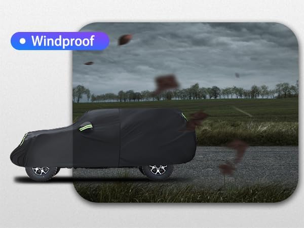Car Cover Custom Fit for Jeep Wrangler 4 Door 2006-2026,6 Layers Truck Cover Waterproof All Weather for Automobiles,Outdoor Full Exterior Cover,Rain, Sun, Wind Protection,Black