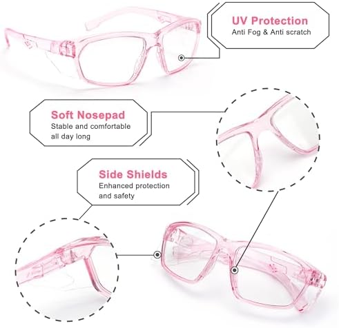 ProtectX Classic Safety Glasses, Anti-Fog Scratch Resistant Lenses
