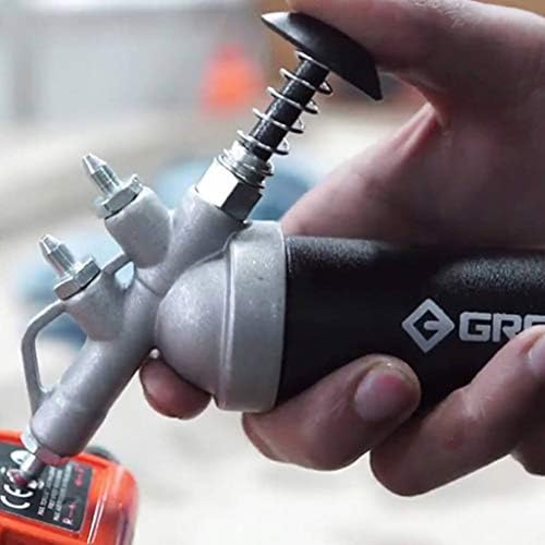 Groz Mini Push Type Grease Gun, 1000 PSI Steel Barrel for Impact Wrench Flush Fittings, 3 oz Cartridge, Die-Cast Aluminum Head, 3 Needle Nozzles 0.028"/0.039"/0.055" (43105)