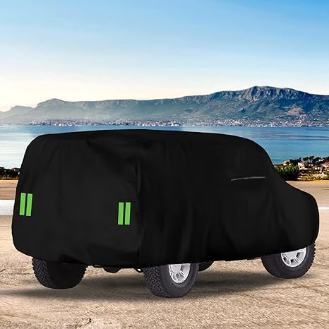 Waterproof Car Cover Compatible with Hummer 2002-2009 H2, 420D Oxford Cloth All Weather Classic SUV Car Covers with Zipper Door & Lock for Snow Rain Protection