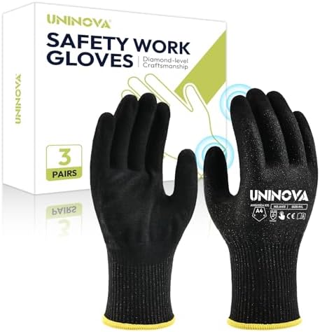 ANSI A4 Cut Resistant Gloves, Sandy Nitrile Coated, Anti Cut