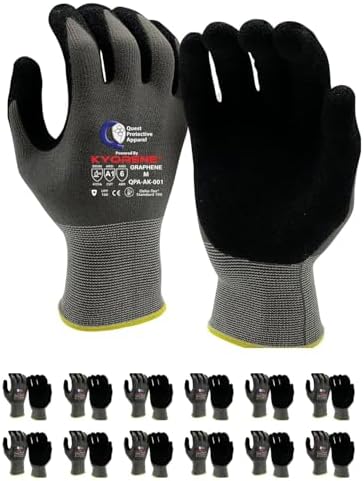 Quest Cut Resistant Work Gloves, ANSI A1, Medium, Pack of 12