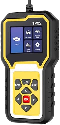 TP02 6 in 1 OBD2 Scanner for BMW Benz Audi Honda Toyota and Nissan Code Reader, Multi-System Diagnostic for Engine, Oil Reset, Transmission, ABS, SRS, Body, Chasis, Speaker System & More