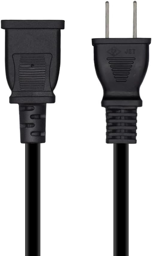 Toptekits (1.6ft/0.5m) USA Outlet Saver Power Extension Cord Cable 125V 10A 2-Prong 2 Outlets for NEMA 5-15P to NEMA 5-15R,Nice Short Little Extension