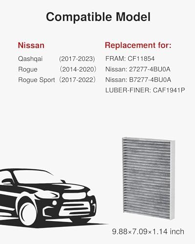 Puroma Cabin Air Filter Activated Carbon for CF11854 CAF1941P Nissan Rogue