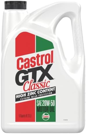 Castrol GTX Classic 20W-50 Conventional Motor Oil, 5 Quarts