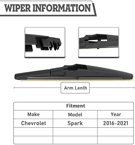 (Set of 2) HODEE Replacement For Chevrolet Chevy Spark 2016-2022 Cruze 2017-2019,Buick Regal TourX Sportback 2018-2020,Rear Wiper Blade Kit Set,Back Windshield Window Accessories Parts 95391371