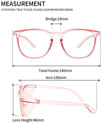 Alsenor Safety Glasses Anti Fog Goggles Protective Eyewear Blue Light Blocking Anti Dust UV Protection Glasses For Men Women (2 Pack (Pink + Clear))