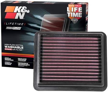 K&N High-Flow Original Lifetime Engine Air Filter: Increase Power: Premium, Washable: Compatible with 2018-2022 HONDA: Accord, 33-5072