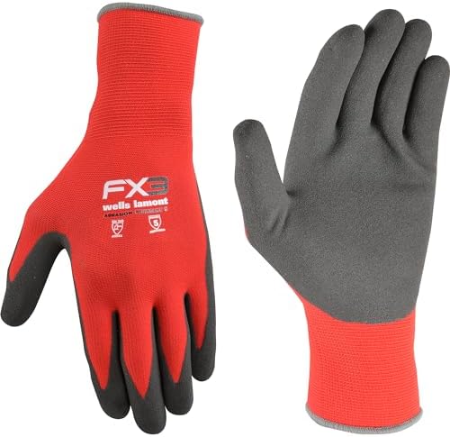Wells Lamont Men's FX3 Nitrile Coated Grip Work Gloves, Red, Small