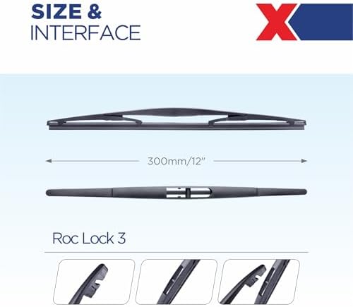 12 Inch Rear Wiper Blade Replacement for Honda CRV 2022-2017;Jeep Wrangler 2024-2018;Nissan Armada 2024-2005 Murano 2023-2009 Cube 2014-2009 OEM Quality Back Windshield Wiper Blade(12B/H306)