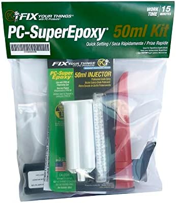 PC Products PC-Super Epoxy Adhesive Paste Kit, Two-Part with 50ml Cartridge and PPM-50 Dispensing Gun, Translucent 588