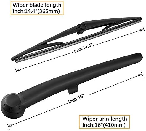 AUTOBOO Rear Wiper Arm Blade Replacement for Jeep Grand Cherokee 2005-2010