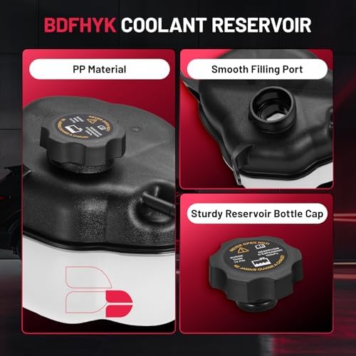 BDFHYK Coolant Reservoir Expansion Tank with Cap for Chevy Equinox 2010-2017, for GMC Terrain 2010-2017, Pressurized Radiator Overflow Tank, Replaces 603-338 15066786 15075118 20816269 22829367