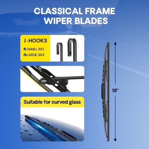 5 PLUS® 18" Silicone Wiper Blades(Pack of 1) - Premium Fit J-Hook Arm