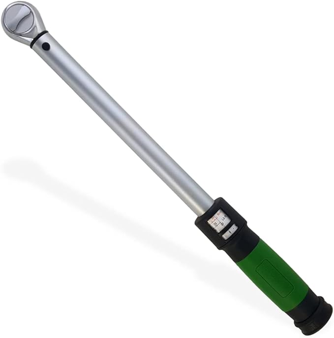Click-Style Torque Wrench - ⅜” Drive 20-100 ft.-lb. (25-135 n.m.) 45 Tooth Ratchet Socket Wrench for Mechanic Tool Set, Easy Read Scale & Ergonomic Grip Precision, Professional Hand Tool for Repairs