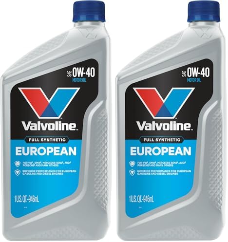 Valvoline European Vehicle Full Synthetic SAE 0W-40 Motor Oil 1 QT (Pack of 2)