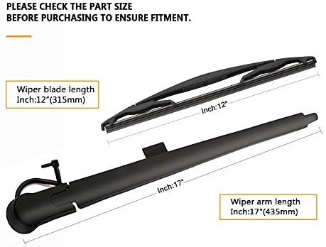 Rear Wiper Arm Blade Replacement for Chevy Tahoe Suburban GMC Yukon