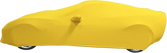C6 Corvette Indoor Car Cover - Custom Fit Ultraguard Stretch Satin - Dust Proof Full Cover - The Ultimate High End Fit for 2005-2013 Base, Grand Sport, ZR1, Z06 Corvettes (Yellow)