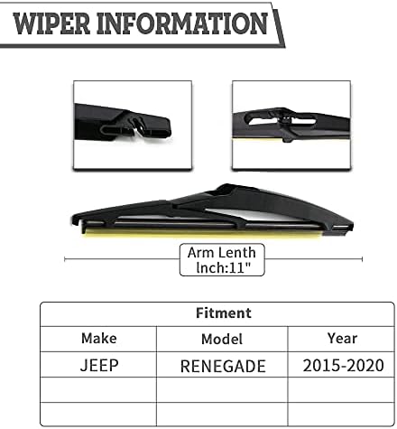 Rear Windshield Wiper Blade Replacement for Jeep Renegade 2015-2020